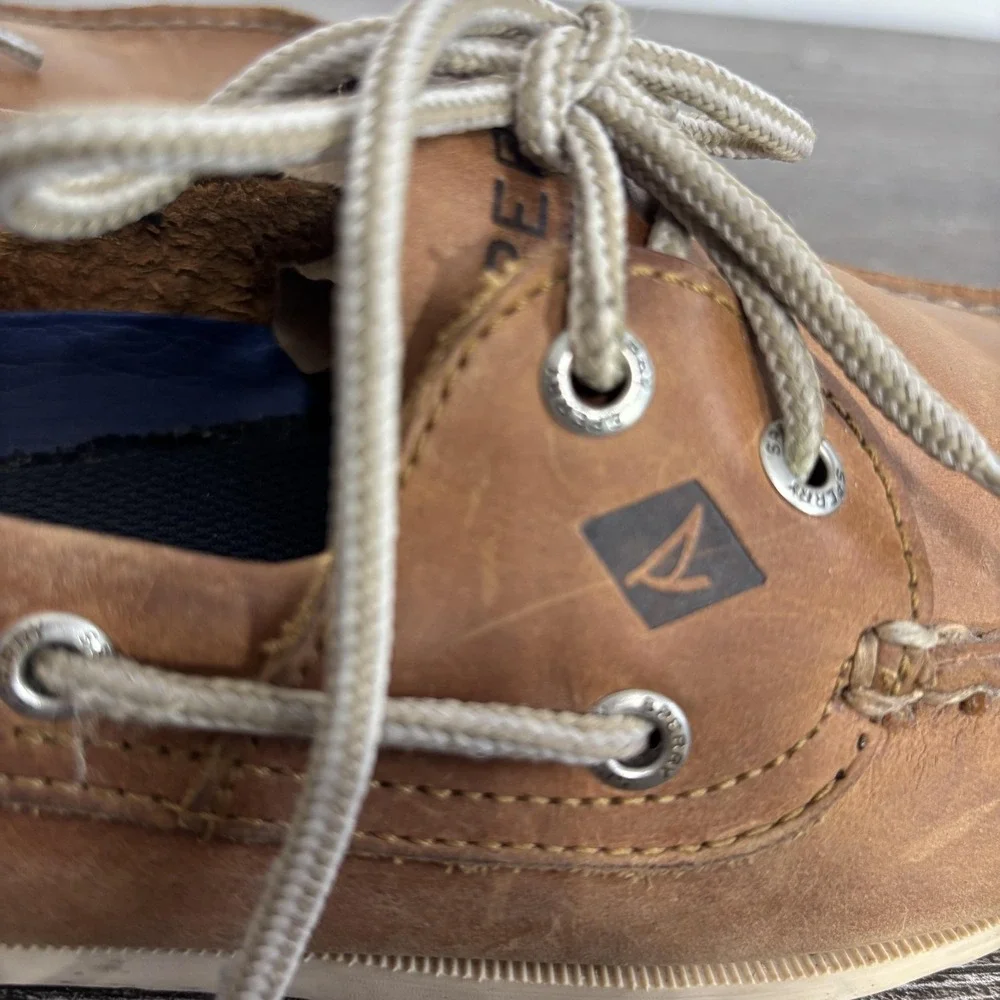 Sperry Top-Sider Boat Shoes Mens Size 10.5 Brown Leather Deck Nautical STS16404